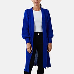 NOVA OF LONDON Edge to Edge Knitted Long Cardigan (One Size, 8-18) - Khaki