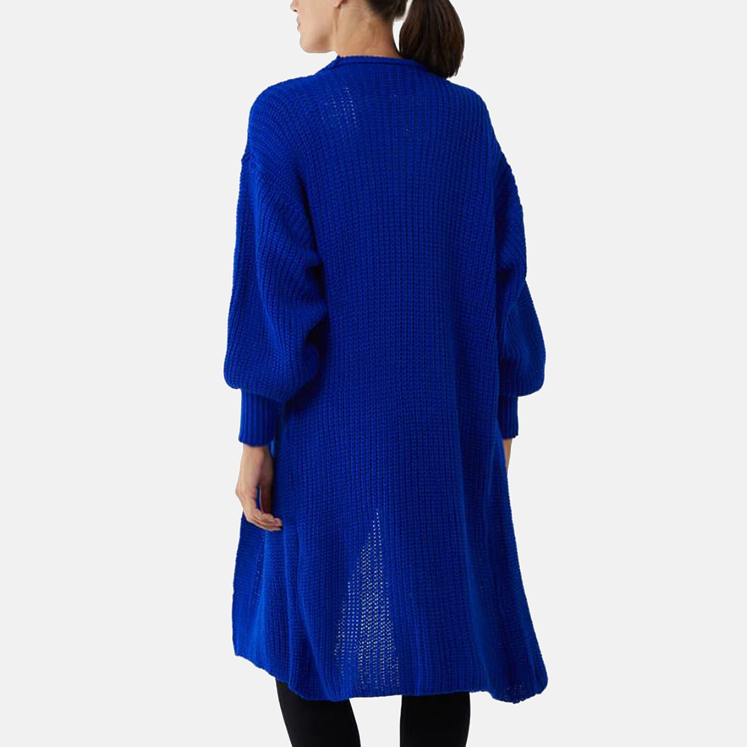 NOVA OF LONDON Edge to Edge Knitted Long Cardigan (One Size, 8-18) - Navy