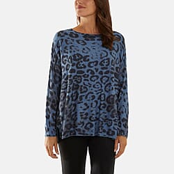 NOVA OF LONDON Leopard Pattern Knitted Jumper (One Size 8-18) - Camel