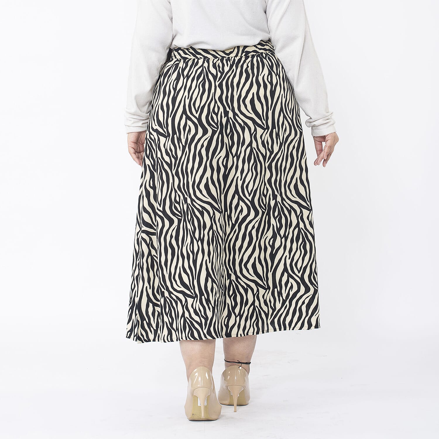 Tamsy Viscose Solid Skirt - Navy