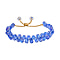 Fancy Faceted Crystal Bolo Bracelet- Blue