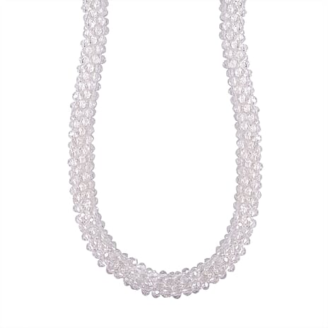 NY Close Out Deal-  Mystic White Crystal Necklace With Magnetic Clasp (Size - 20)