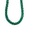 NY Close Out Deal-  Green & White Austrian Crystal Necklace (Size - 20) With Magnetic Lock in Silver Tone