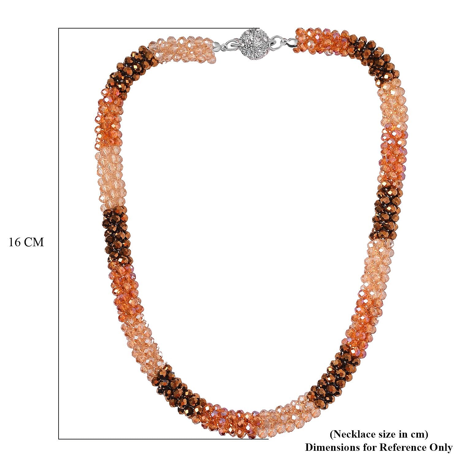 NY Close Out Deal - Multi Color Crystal Necklace With Magnetic Clasp (Size - 20)