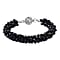 White Crystal , Black Crystal Bracelet (Size - 7.5) 0.02 ct 0.020 Ct.