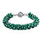 NY Close Out Deal- Green and White Crystal  Bracelet (Size - 7.5)