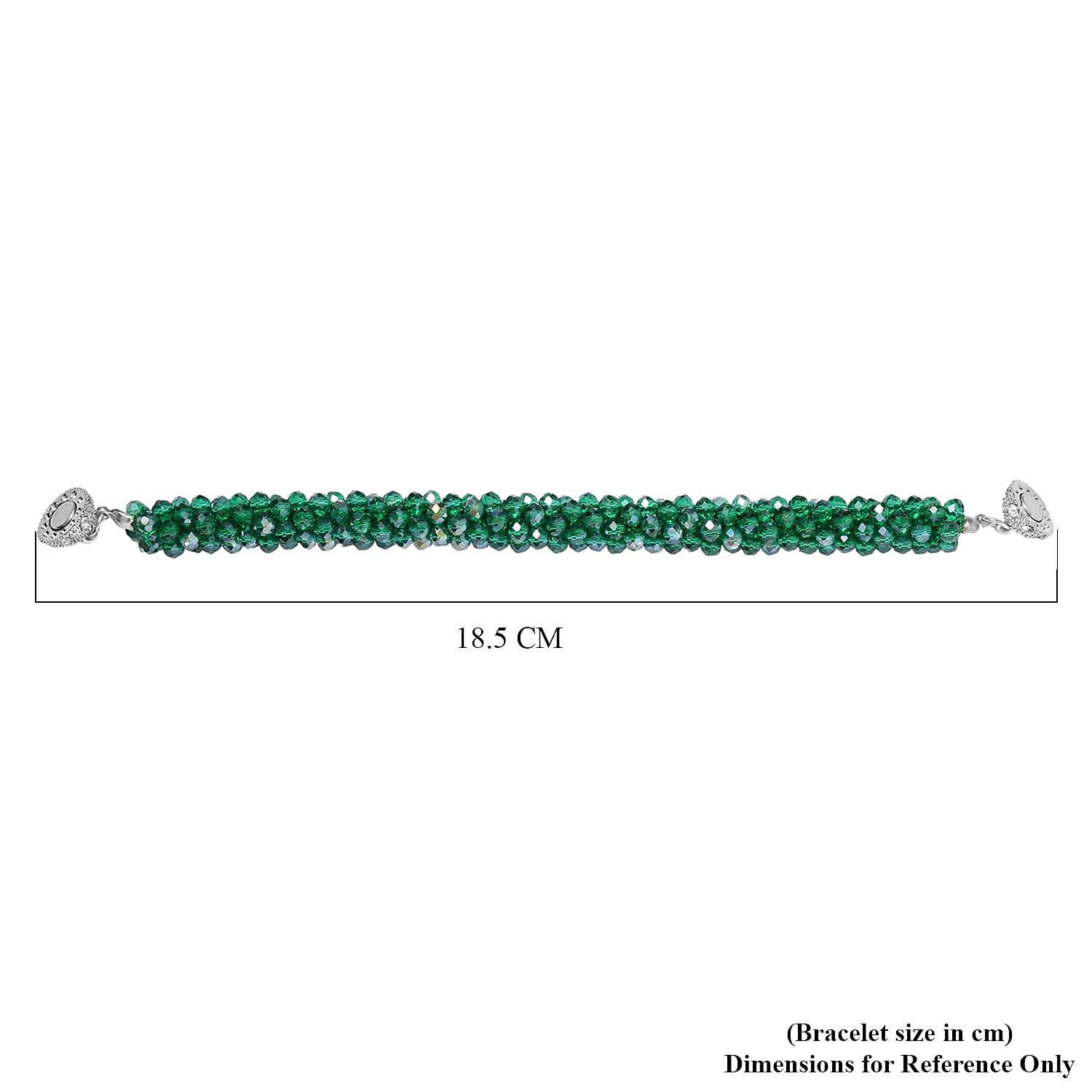 NY Close Out Deal- Green and White Crystal  Bracelet (Size - 7.5)