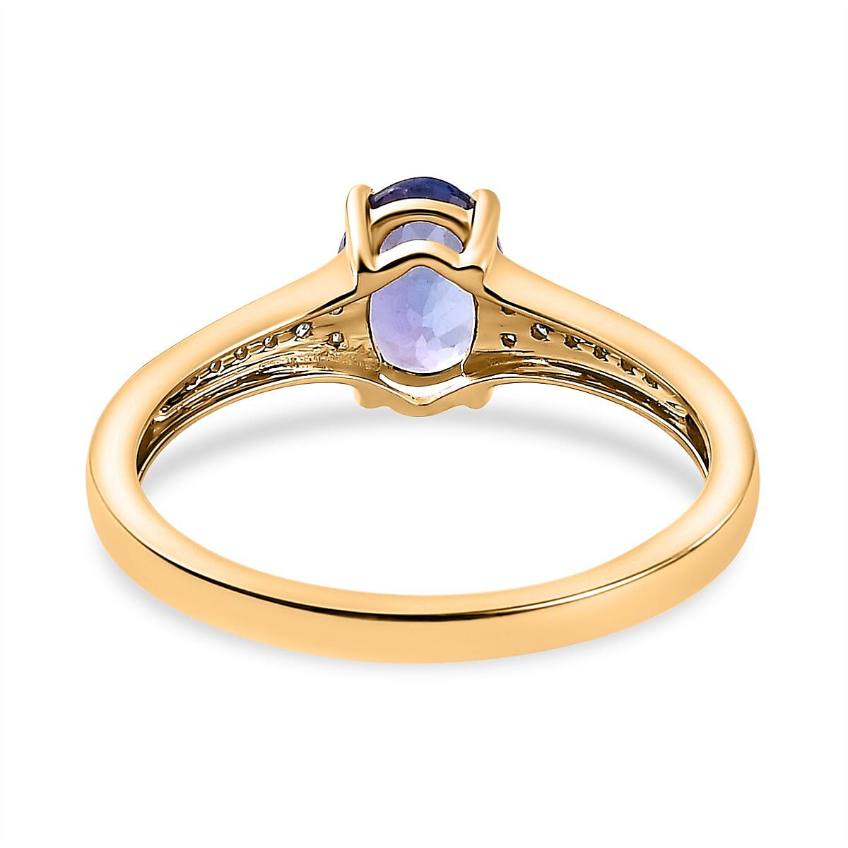 9K Yellow Gold Lilac Tanzanite & Moissanite Ring