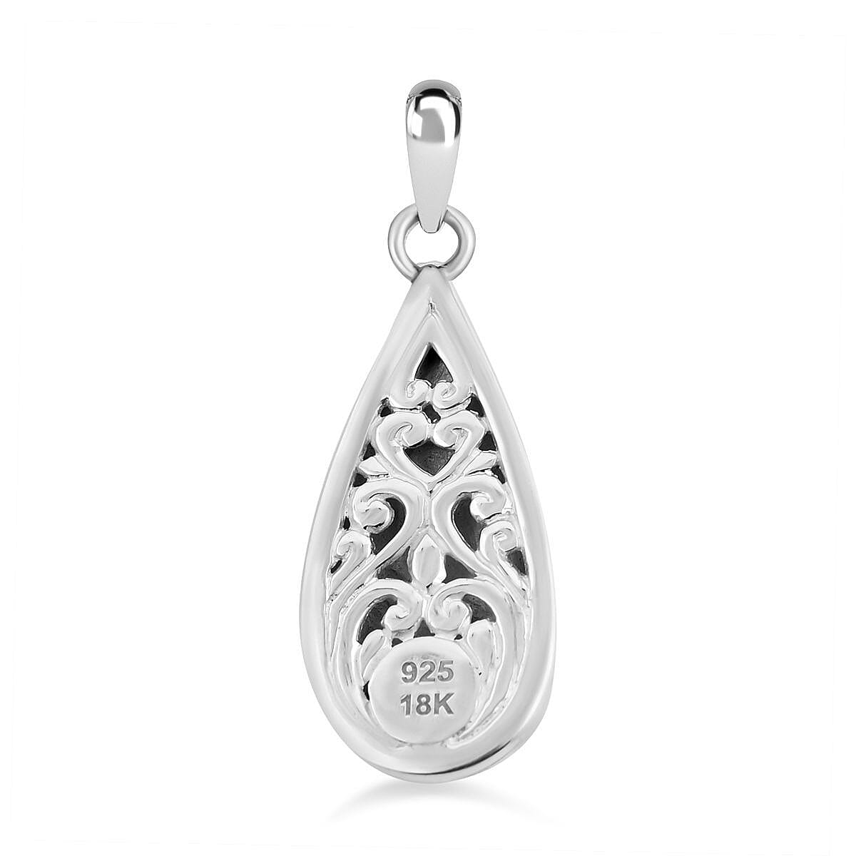 Royal Bali Collection - 18K Yellow Gold and Sterling Silver Teardrop Pendant