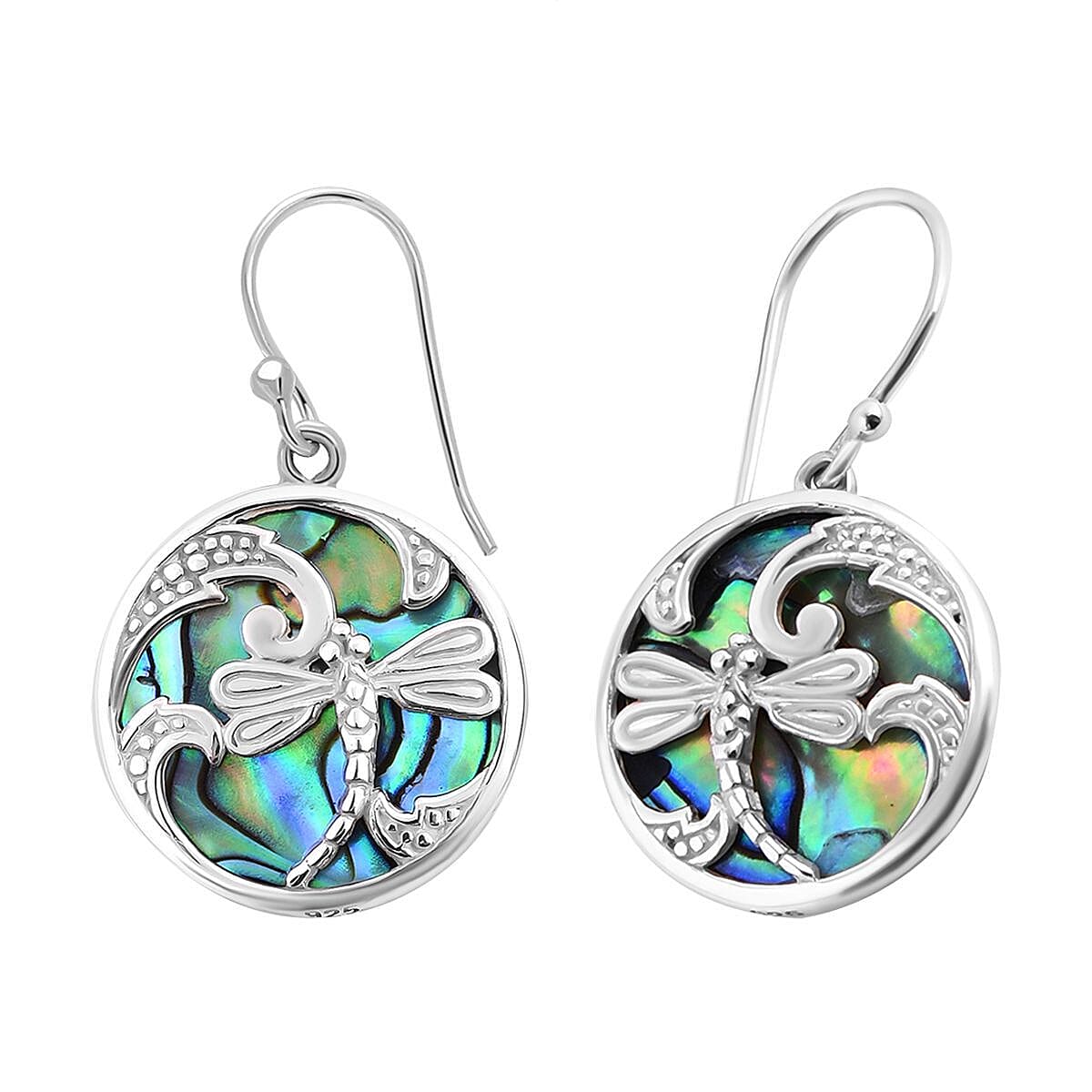 Royal Bali Collection - Abalone Shell Butterfly Earrings in Sterling Silver