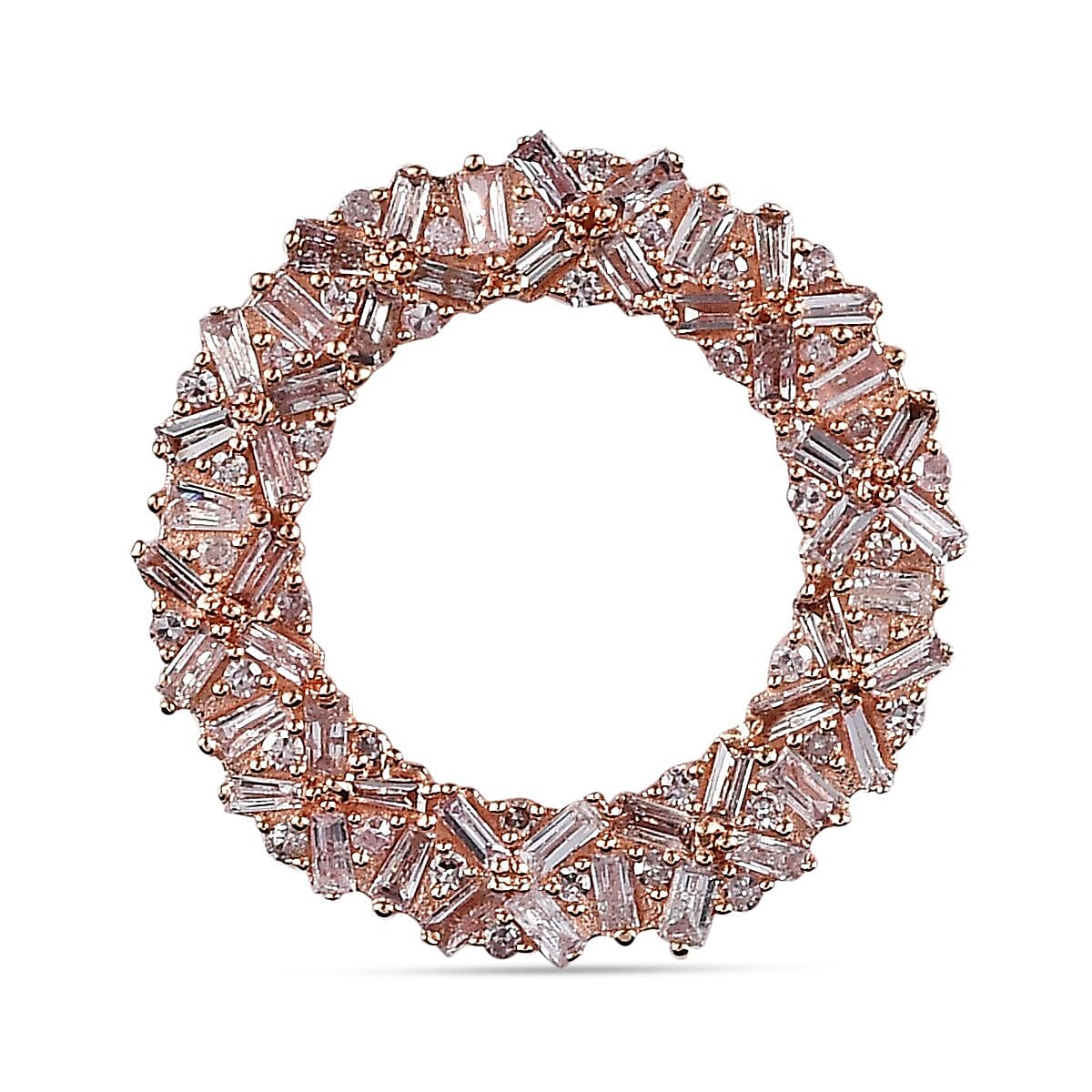 9K Rose Gold SGL Certified Natural Pink Diamond Circle Pendant 0.50 Ct.