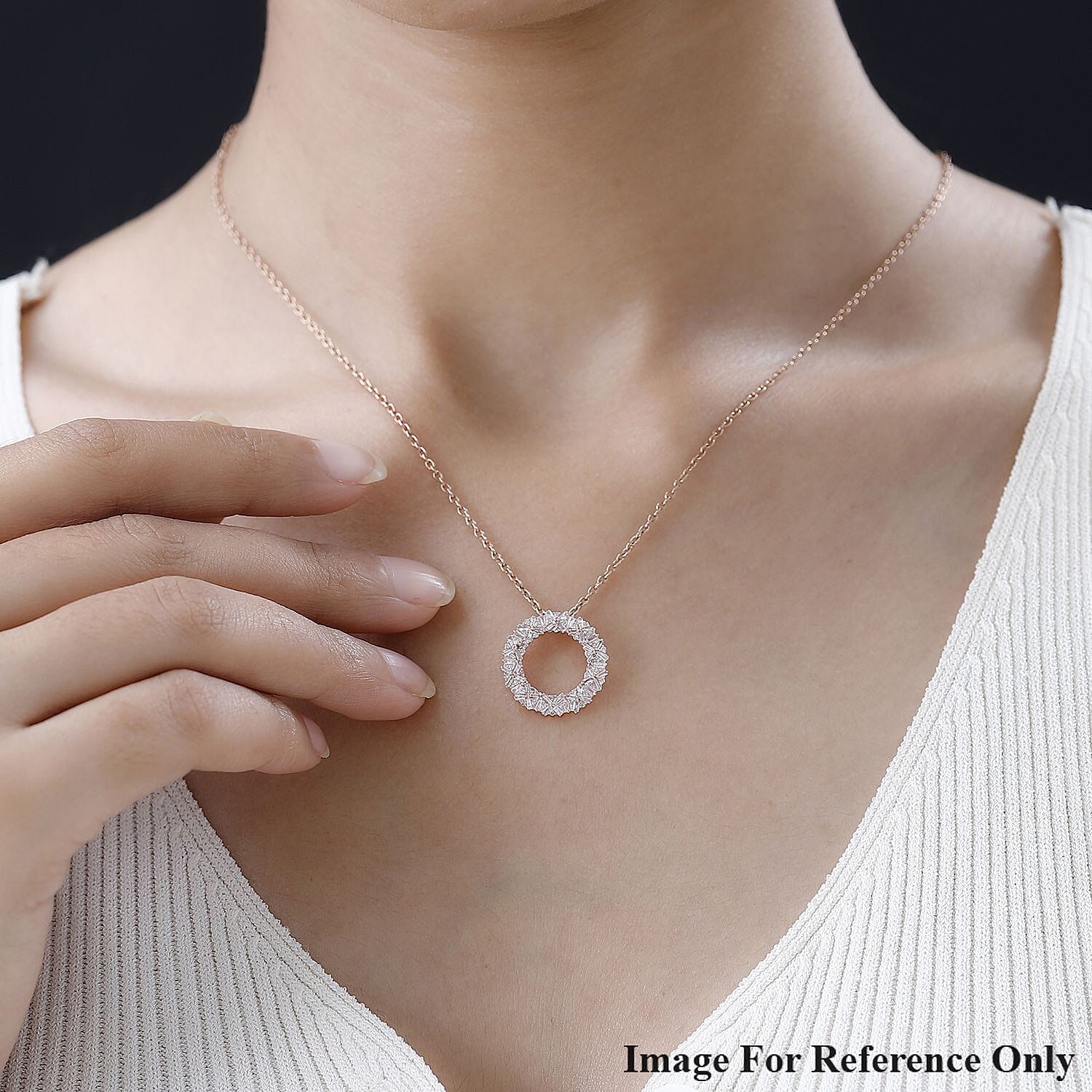 9K Rose Gold SGL Certified Natural Pink Diamond Circle Pendant 0.50 Ct.