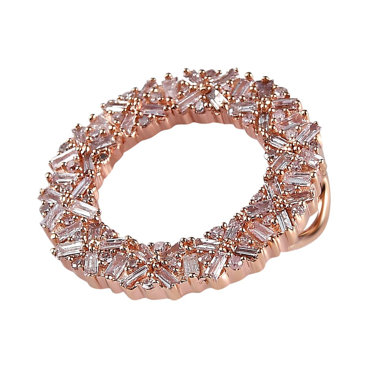 9K Rose Gold SGL Certified Natural Pink Diamond Circle Pendant 0.50 Ct.