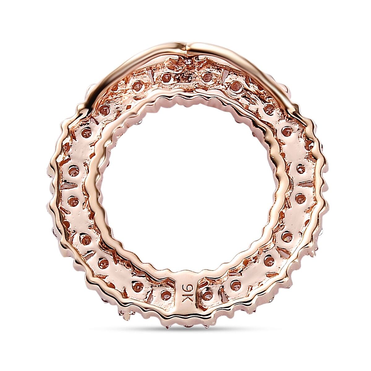 9K Rose Gold SGL Certified Natural Pink Diamond Circle Pendant 0.50 Ct.