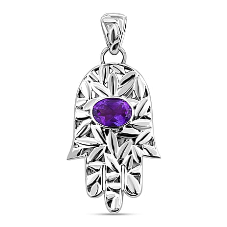 Royal Bali Collection - Amethyst Pendant in Sterling Silver, Silver Wt. 6.11 Gms Royal Bali Collection - Amethyst Pendant in Sterling Silver, Silver Wt. 6.11 Gms