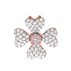 Designer Inspired - 9K Rose Gold Pink Diamond & White Diamond Clove Pendant 0.51 Ct