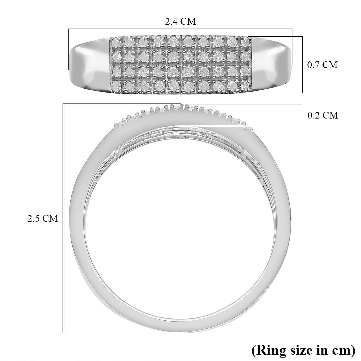 Diamond Ring in Platinum Overlay Sterling Silver 0.25 Ct. Diamond Ring in Platinum Overlay Sterling Silver 0.25 Ct.