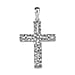Green Diamond Cross Pendant in Platinum Overlay Sterling Silver 0.33 ct