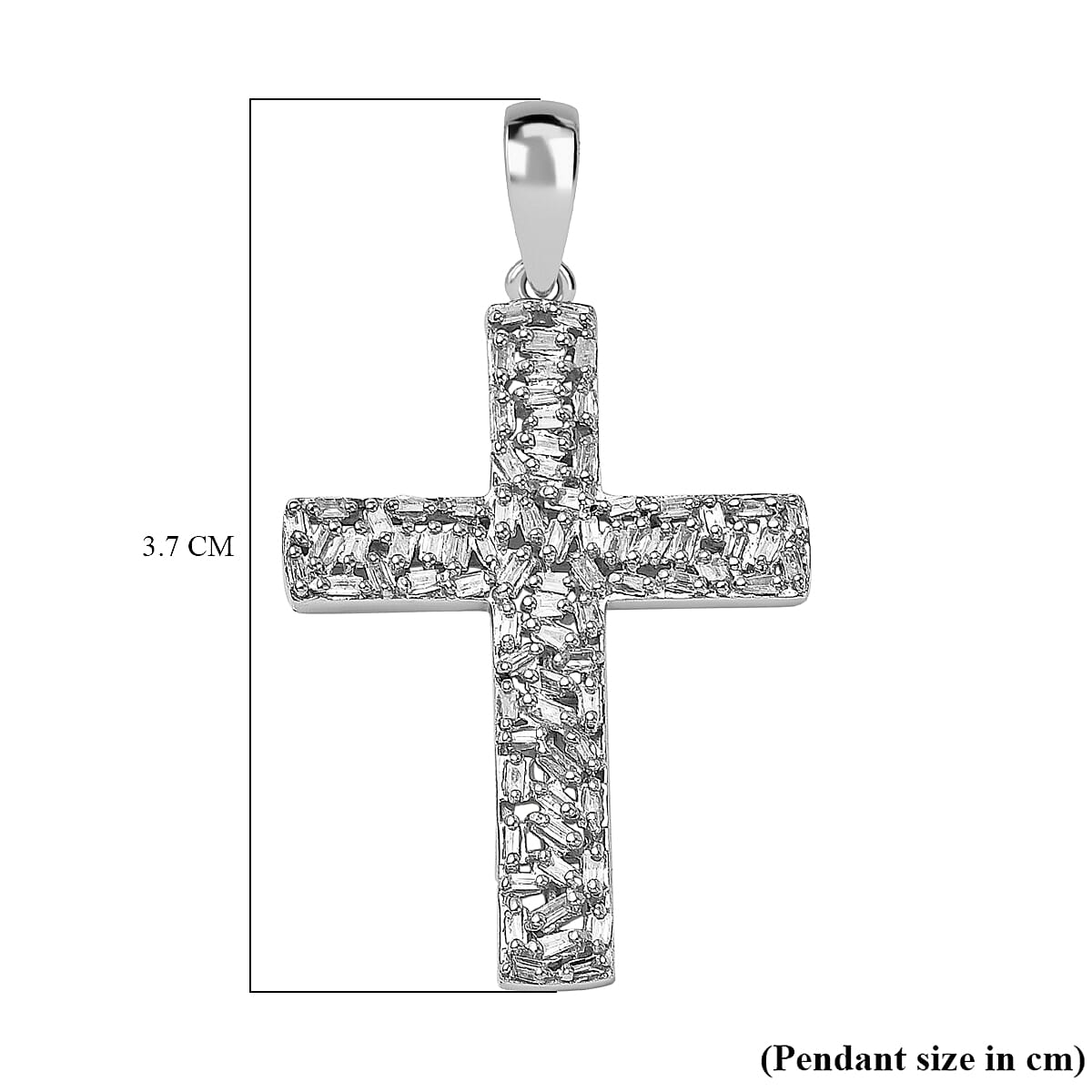 Sterling silver diamond cross pendant sale