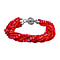 Austrian White Crystal & Red Crystal Bracelet (Size - 7.5)