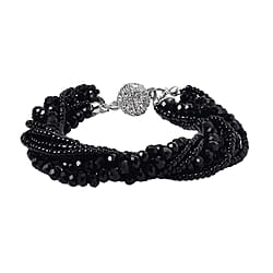 Austrian White Crystal & Blue Crystal Bracelet (Size - 7.5)