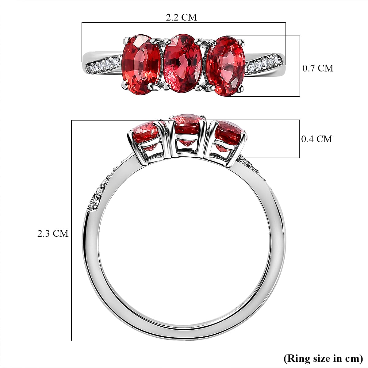 950 Platinum Songea Sapphire & Diamond Ring 1.89 Ct.Plat Wt 4.83 Gms(Re-Sizable 3 Size Up-Down).