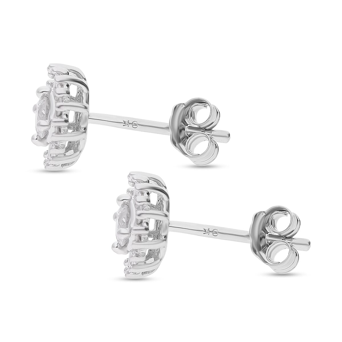 One Time Deal-9K White Gold Diamond (G-H) Earrings 0.50 Ct.