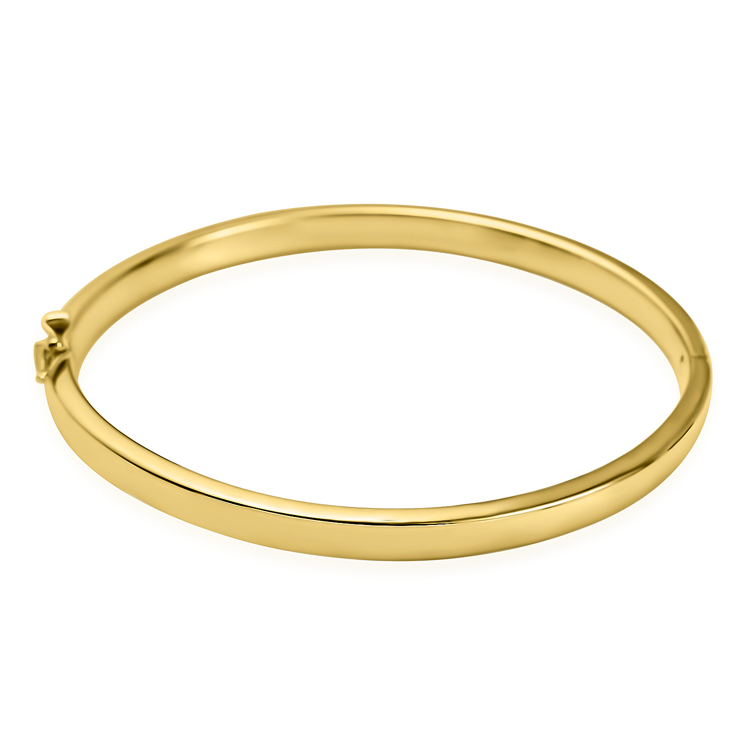 9K Yellow Gold 5MM Oval Hinged Bangle Size 7.5 , Gold Wt. 9.7Gms