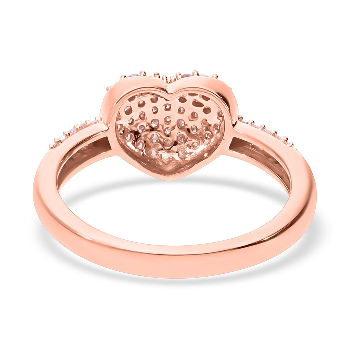 9K Rose Gold SGL Certified Pink Diamond Heart Ring 0.32 Ct.