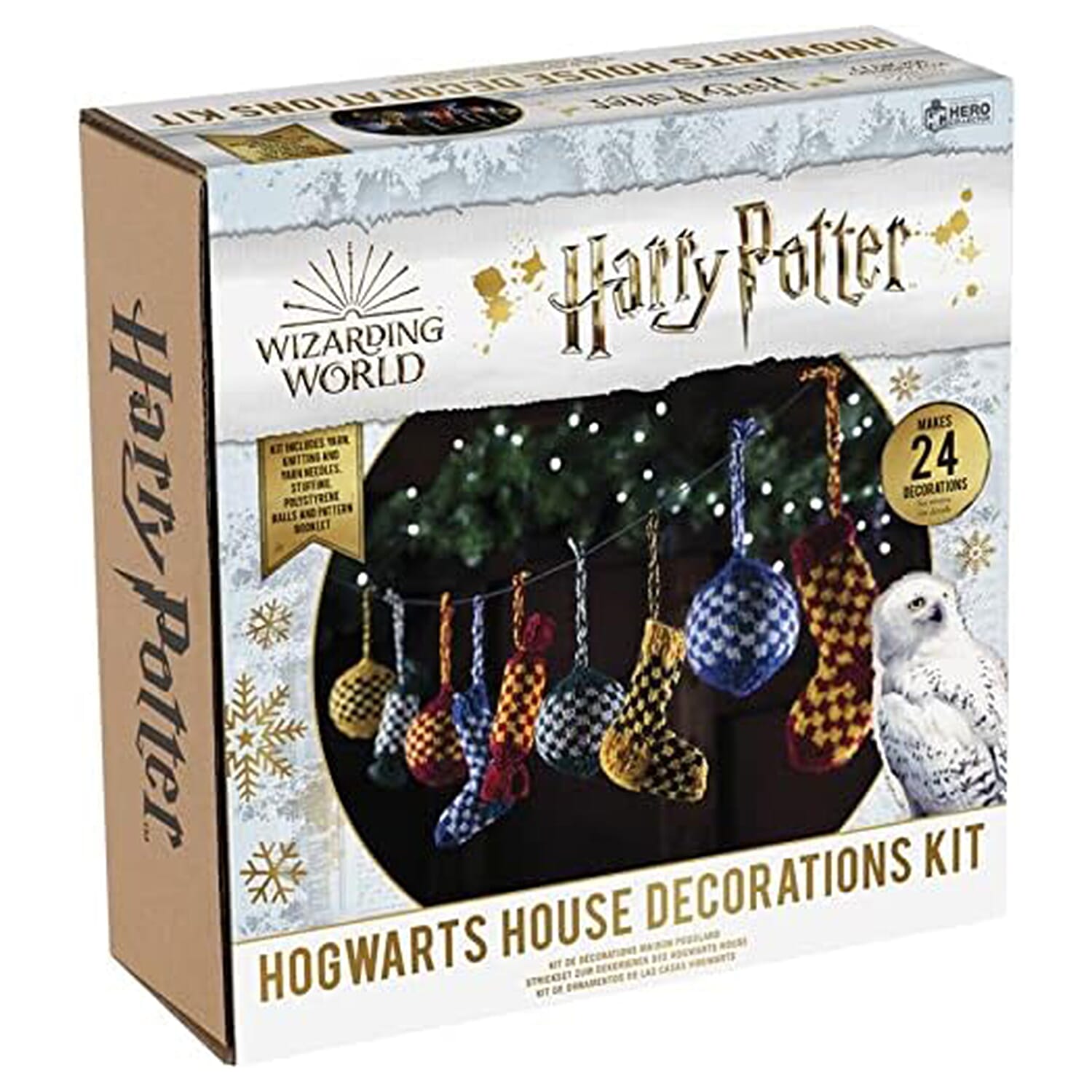 HARRY POTTER Wizarding World - Hogwarts Christmas Decorations Kit - Harry Potter Wizarding World Knitting Kits