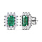 9K White Gold Zambian Emerald & Diamond Solitaire Earrings 1.61 Ct.