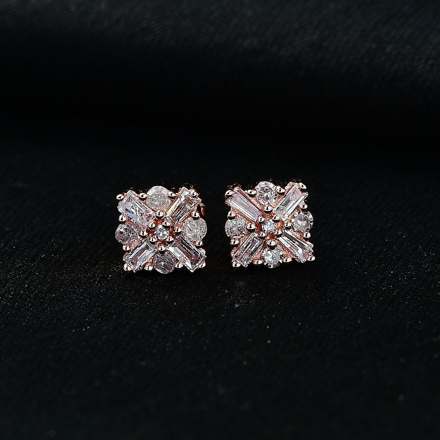 Doorbuster-9K Rose Gold SGL Certified Natural Pink Diamond Stud Earrings 0.25 Ct.