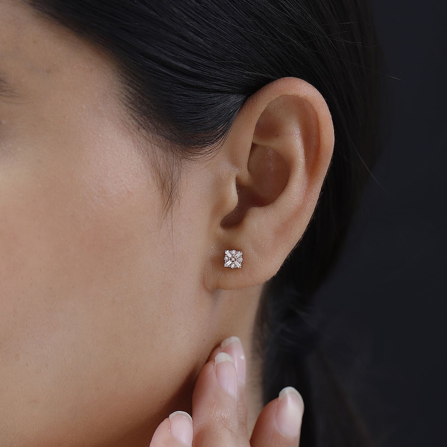 Doorbuster-9K Rose Gold SGL Certified Natural Pink Diamond Stud Earrings 0.25 Ct.