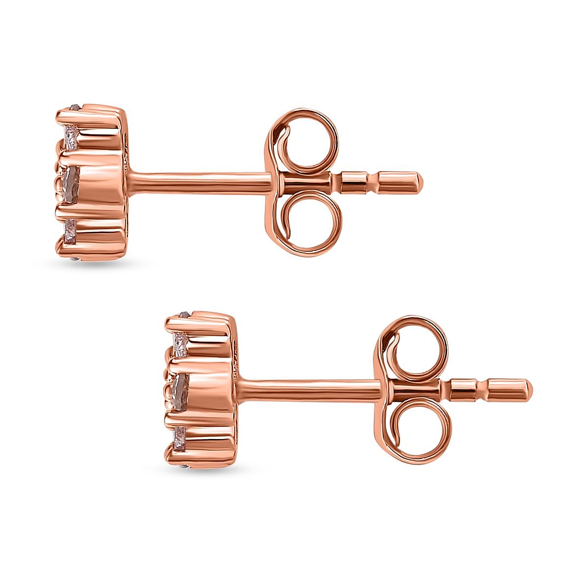 Doorbuster-9K Rose Gold SGL Certified Natural Pink Diamond Stud Earrings 0.25 Ct.