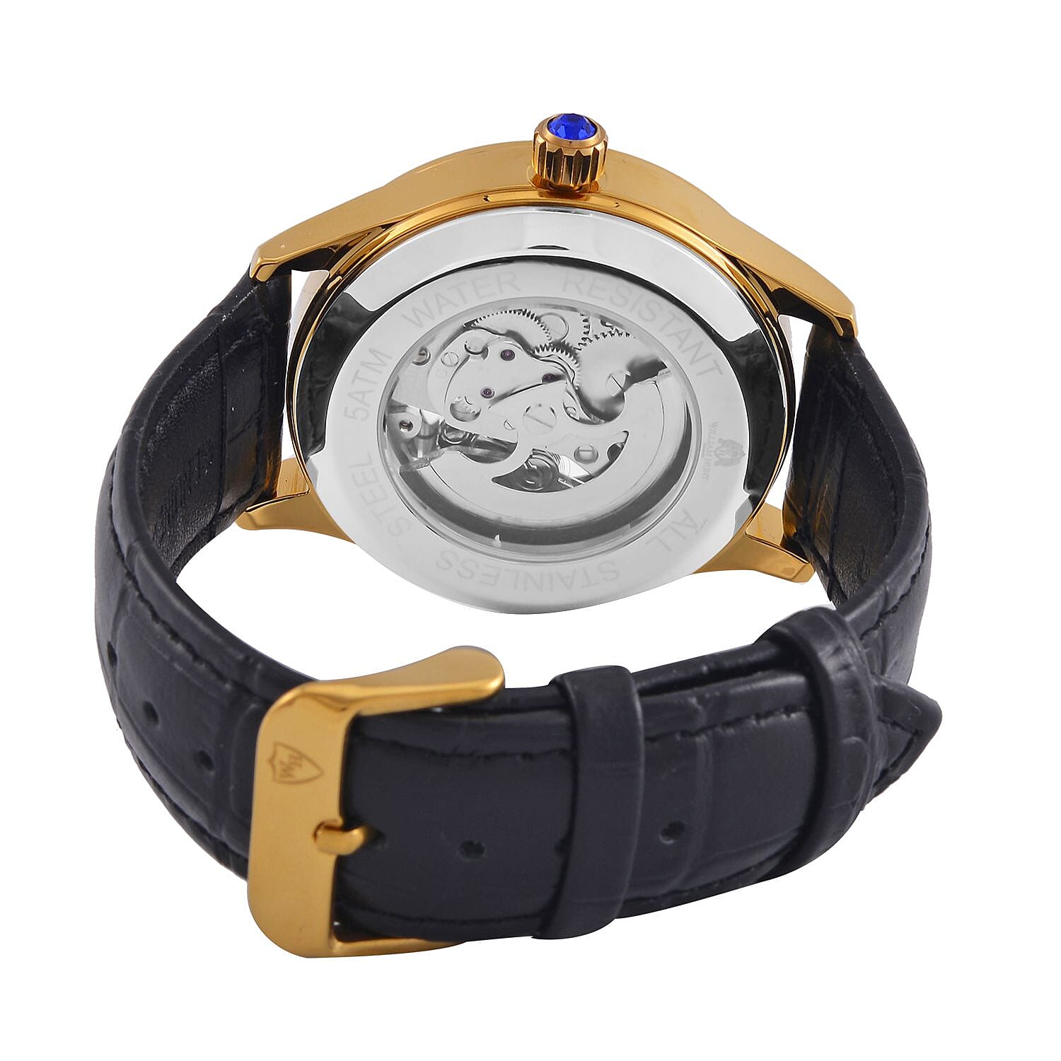 William Hunt Automatic Mechanical Movement Grey Sunshine Dial 5 ATM Water Resistant Watch with Black Leather Strap William Hunt Automatic Mechanical Movement Grey Sunshine Dial 5 ATM Water Resistant Watch with Black Leather Strap