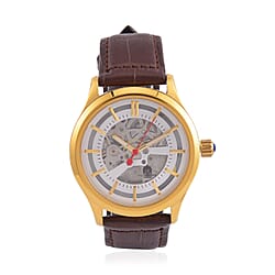 William Hunt Automatic Mechanical Movement Grey Sunshine Dial 5 ATM Water Resistant Watch with Black Leather Strap