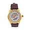 William Hunt Automatic Mechanical Movt. Red Sunshine Dial 5 ATM Water Resistant Watch with Black Leather Strap