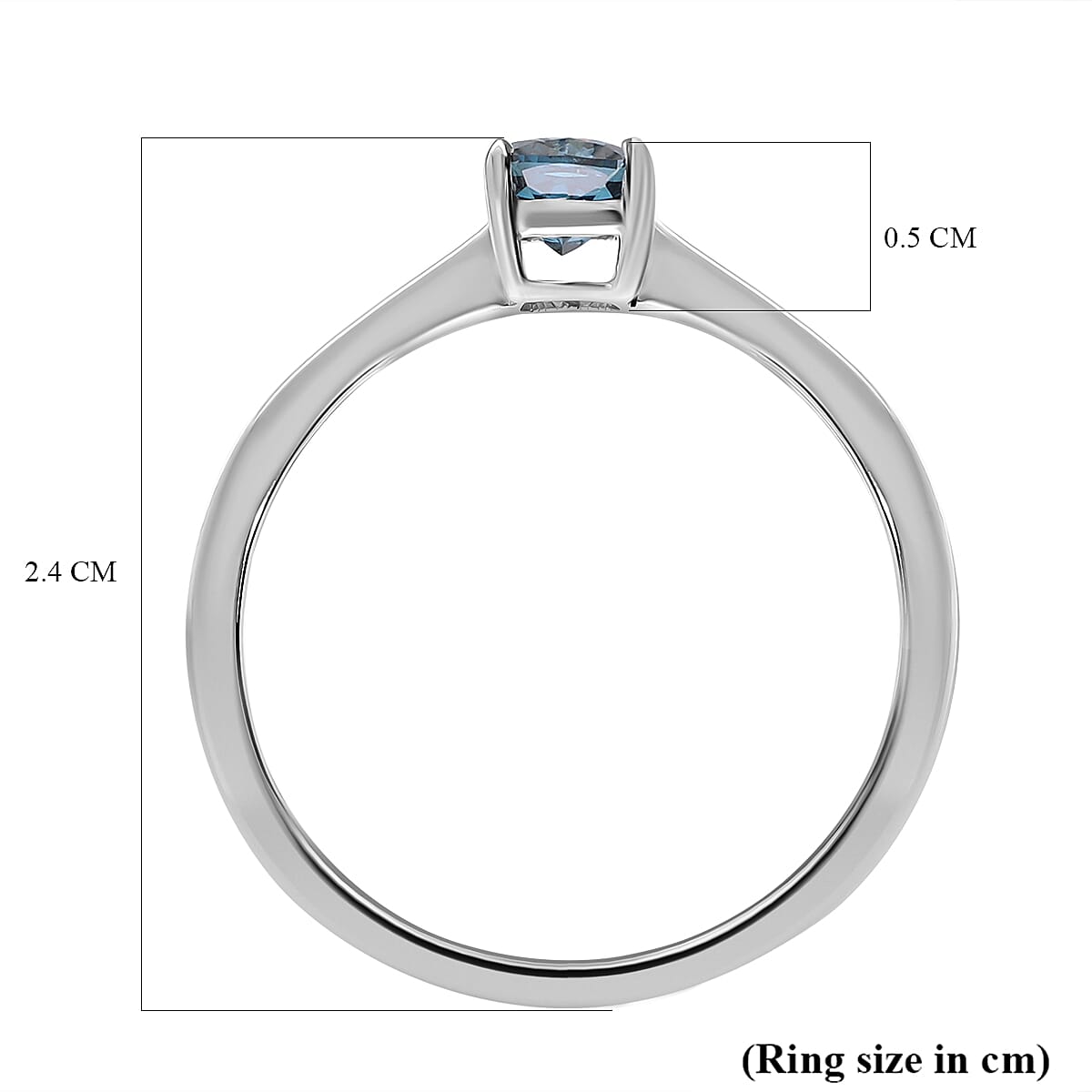 NY Close Out-  14K White Gold Certified Blue Diamond Solitaire Ring 0.50 Ct