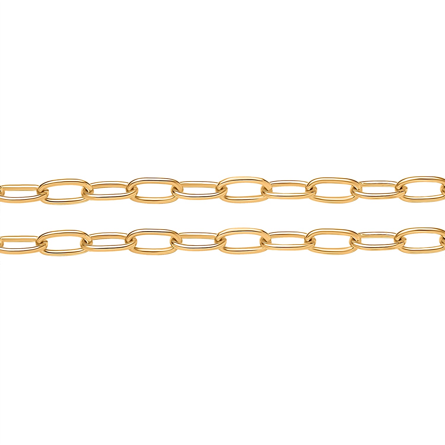 Designer Inspired - Diamond Paperclip Necklace (Size - 18) With T-Bar Clasp in Gold Vermeil Sterling Silver 6.34 Grams