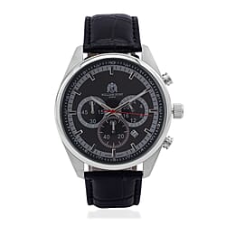 William Hunt White Dial Multifunctional Japanese VD3 Movement Stainless Steel Watch with Brown Leather Belt