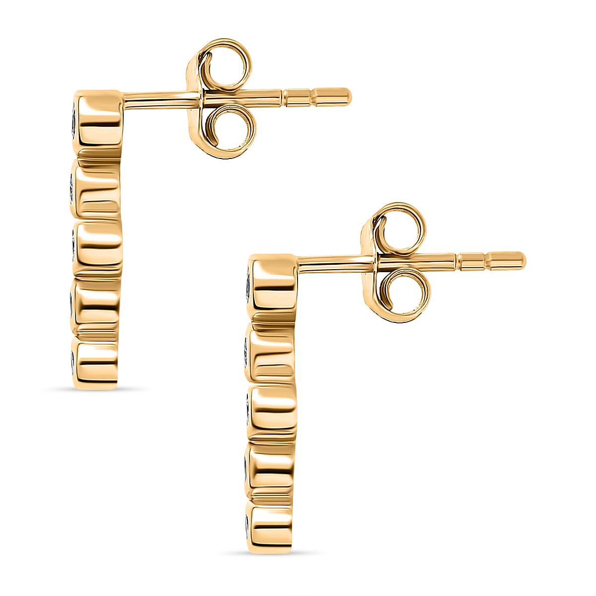 Designer Close Out -9K Yellow Gold Diamond Bubble Earrings