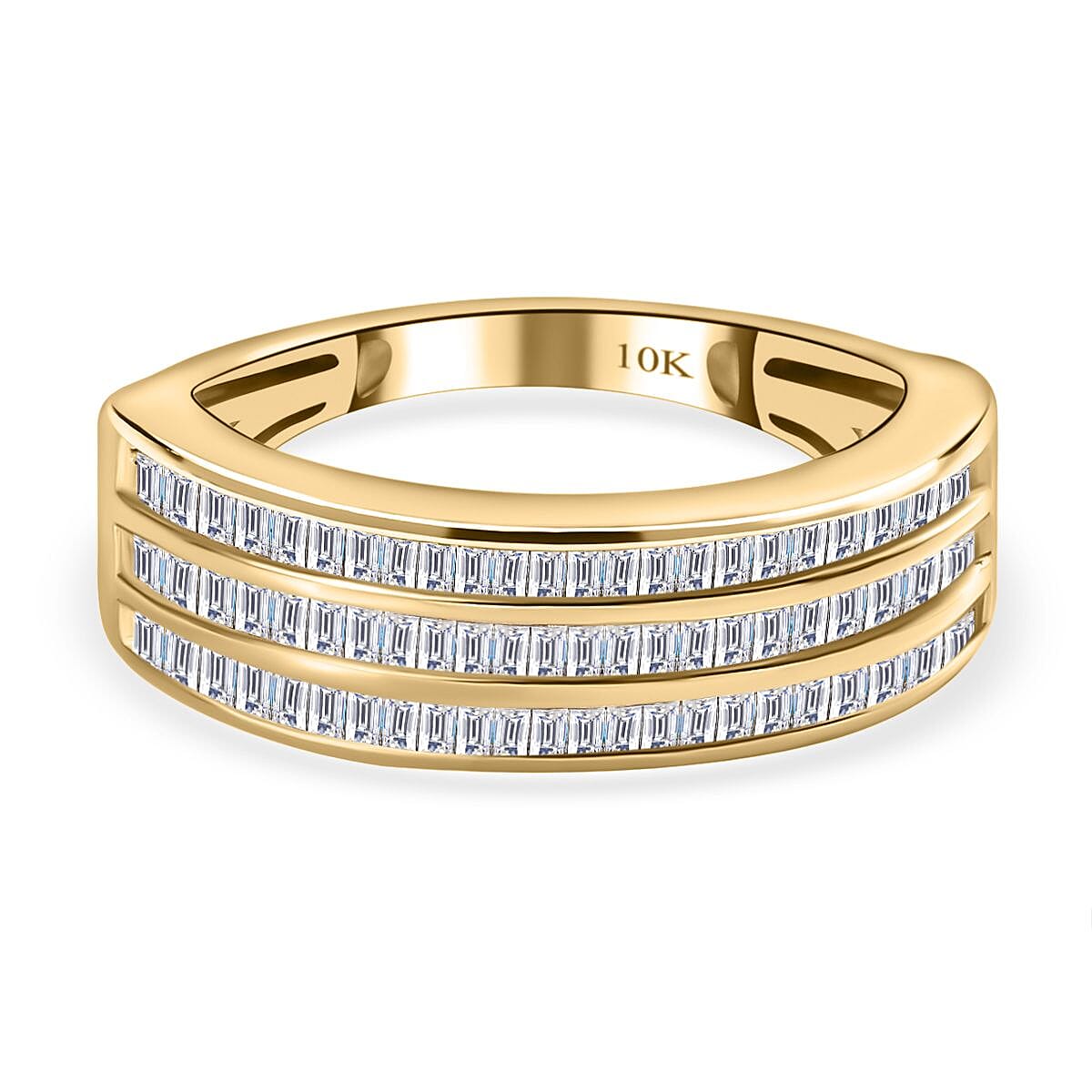 9K Yellow Gold SGL Certified Diamond (I1-I2-G-H) Band Ring 0.50 Ct