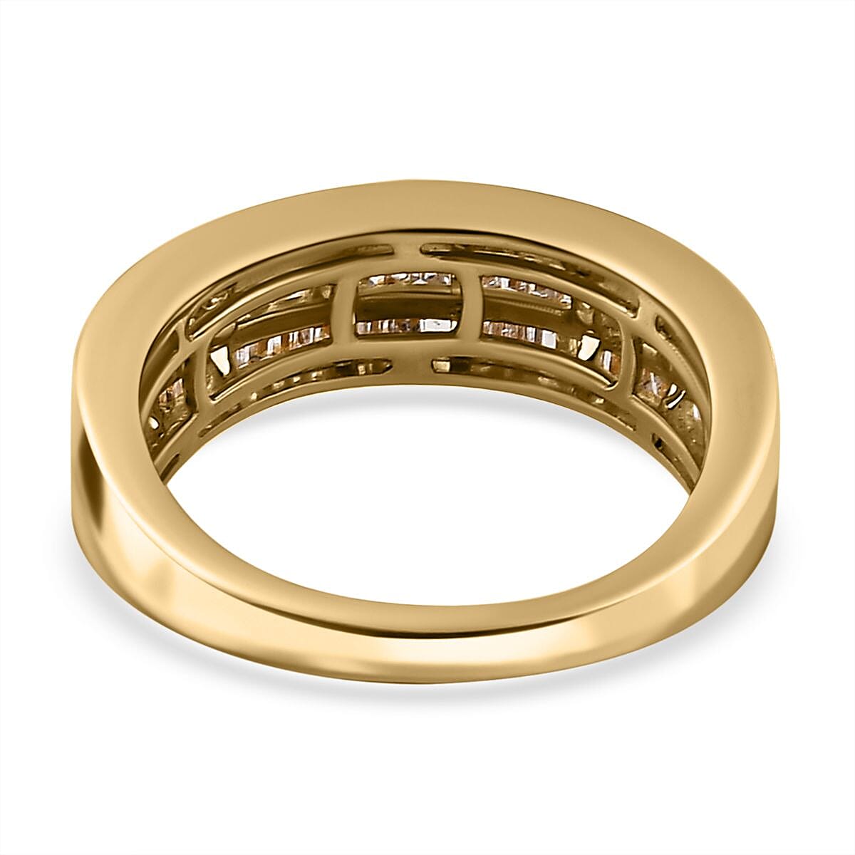 9K Yellow Gold SGL Certified Diamond (I1-I2-G-H) Band Ring 0.50 Ct