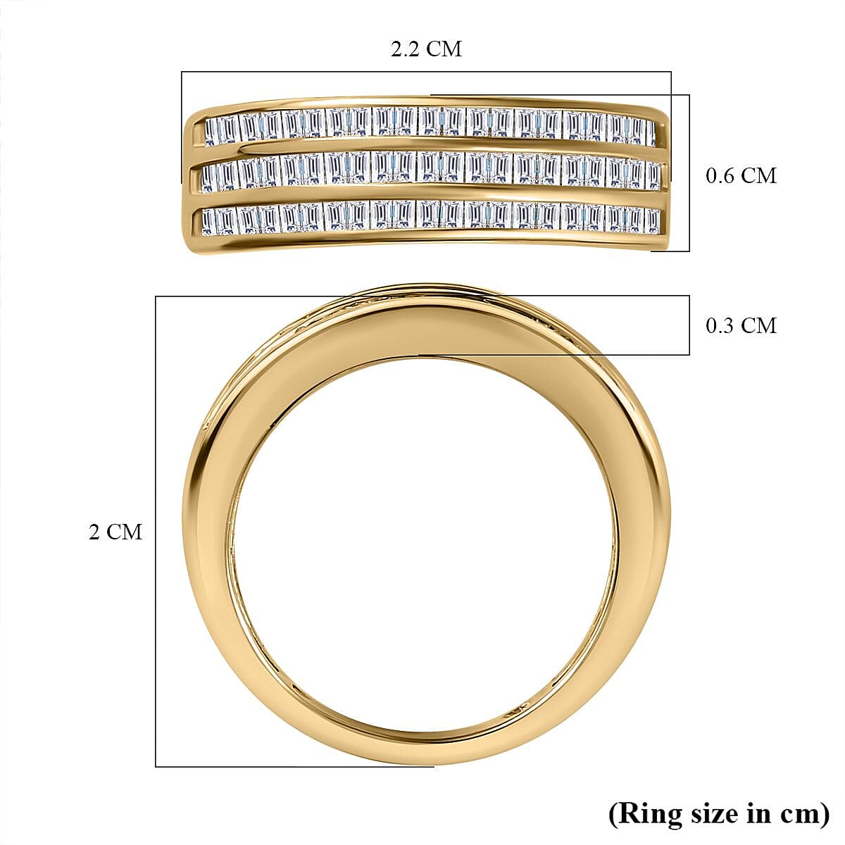 9K Yellow Gold SGL Certified Diamond (I1-I2-G-H) Band Ring 0.50 Ct