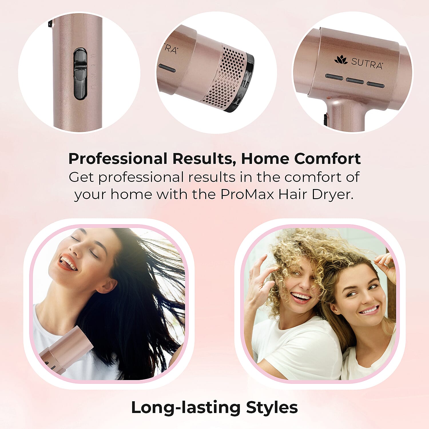 Sutra Beauty Air Pro Hair Dryer 220V - Rose Gold