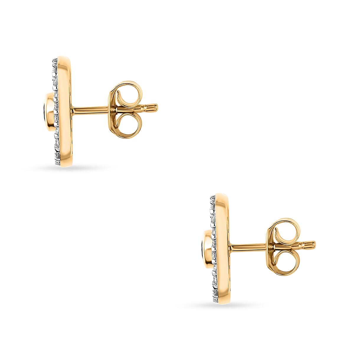 AAA Gemfields Emerald & Natural Zircon Earrings in 18K Yellow Gold Vermeil Plated Sterling Silver