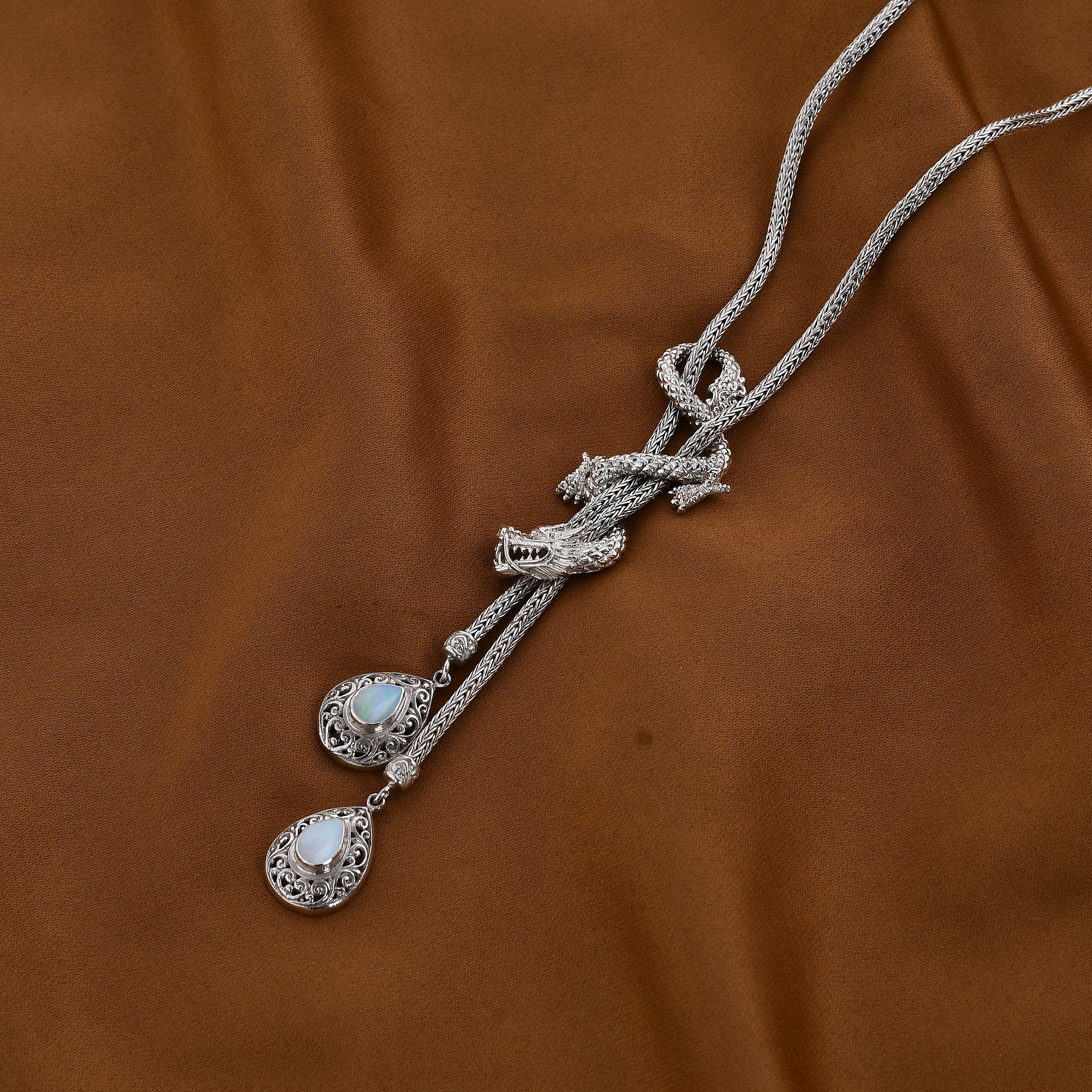 Royal Bali Collection - Ethiopian Welo Opal Necklace (Size - 18)  Sterling Silver 31.5 Gms