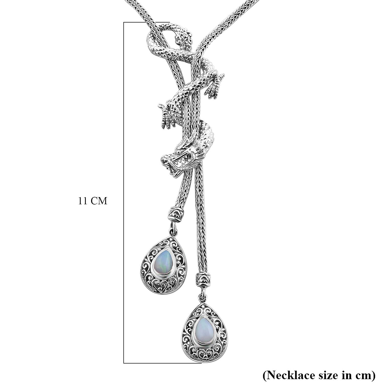 Royal Bali Collection - Ethiopian Welo Opal Necklace (Size - 18)  Sterling Silver 31.5 Gms