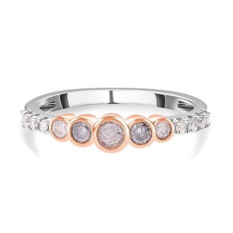 Designer Inspired - 9K Rose & White Gold SGL Certified Diamond Ring 0.50 Ct.