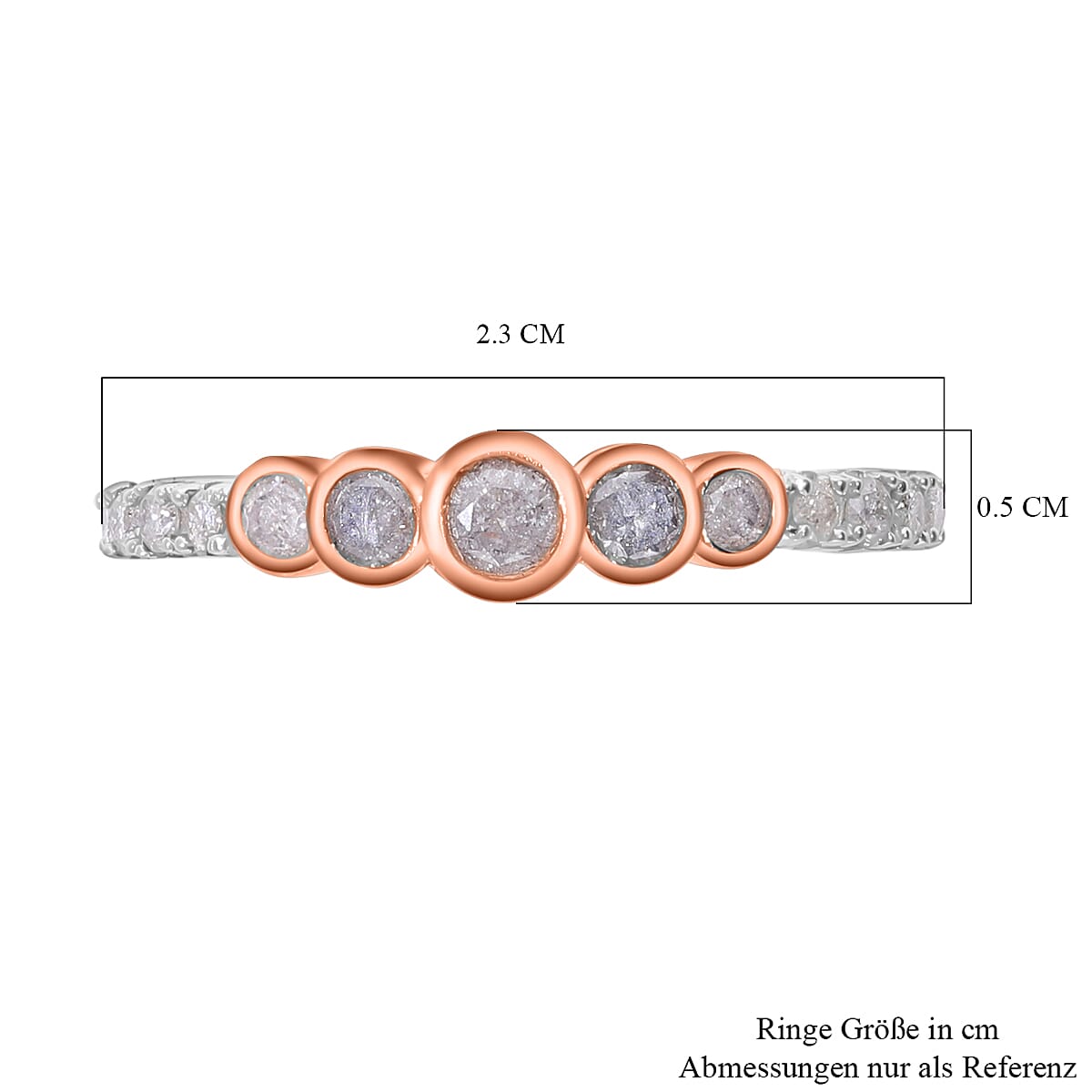 Designer Inspired - 9K Rose & White Gold SGL Certified Diamond Ring 0.50 Ct.